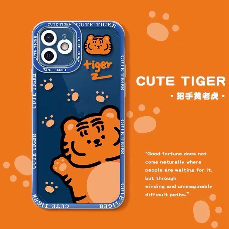 Soft Case Silikon Transparan Motif Harimau Untuk IPhone 11 XS XR X 8 7 6 Plus Mini 14 13 12 Pro Max