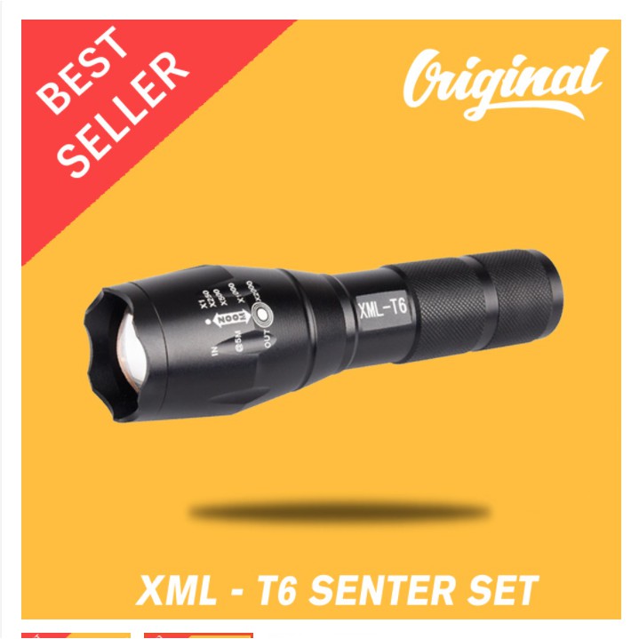 L2 SENTER PAKET LED E17 LED Tactical XML - L2 8000 Lumens- yosinogawa