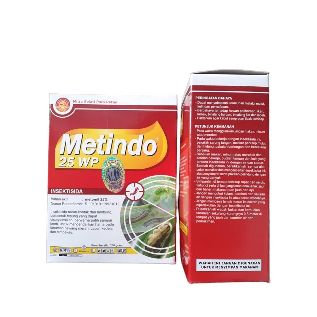 Metindo 25WP 250 gram metomil 25% pembasmi hama ulat dll pada tanaman sayur dan buah