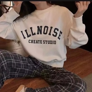 Sweater Crop ILLNOISE - Sweater Wanita - Crop Korea - Sweater Kekinian - Keren - Crop - Sweater Crop