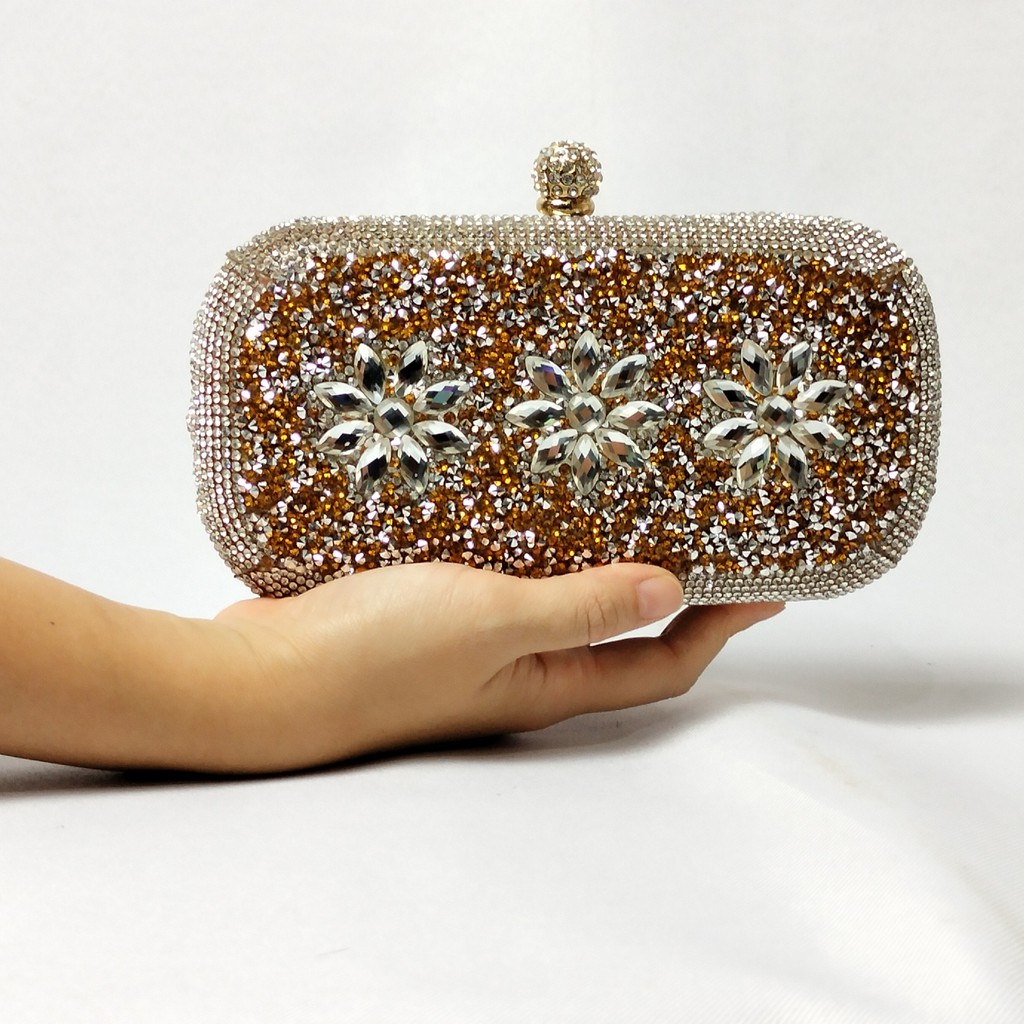 Clutch Pesta  Farnell Permata Berlian Import Tas Kondangan Kristal Rhinestones 20187