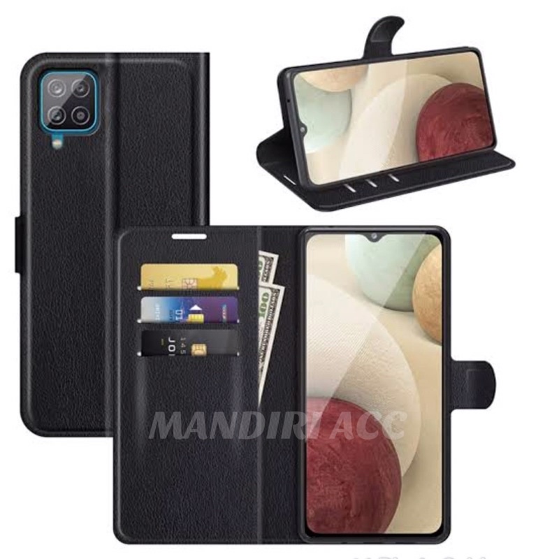 mandiri samsung a22 4g 5g m22 m32  flip cover wallet kancing leather case standing sarung buku casin