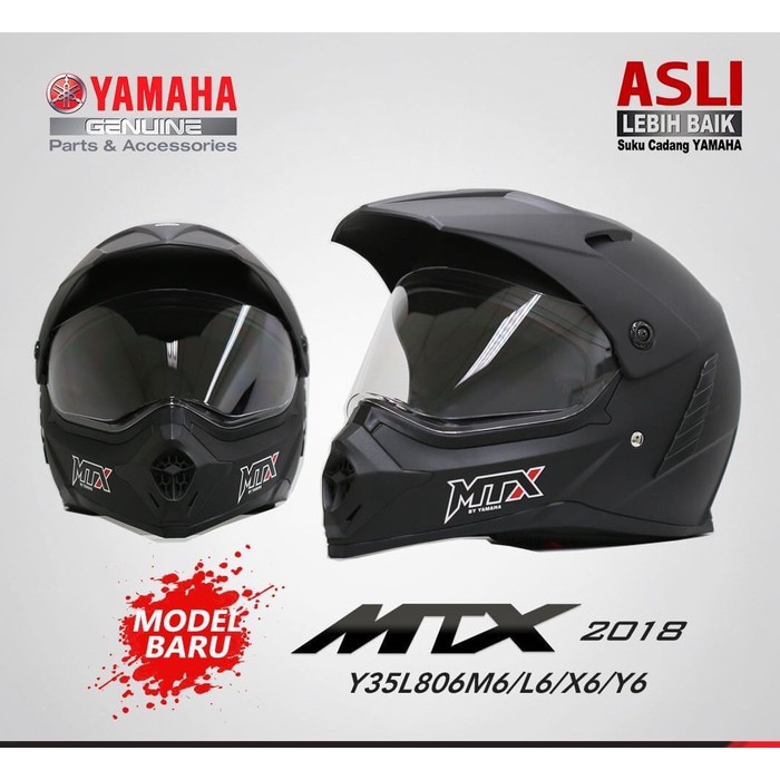HELM FULL FACE MTX HITAM NO DOUBLE VISOR ASLI ORIGINAL YAMAHA fix