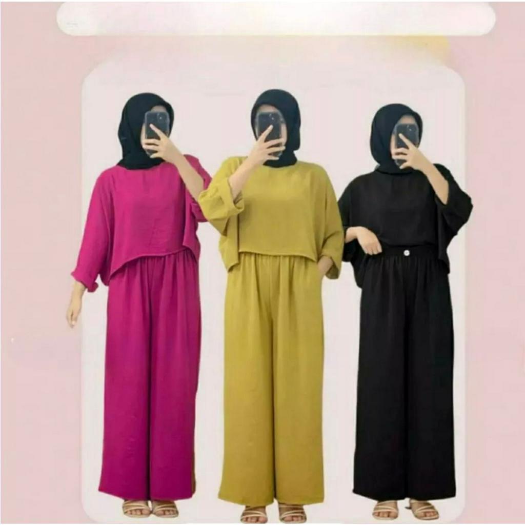 VIOLA ONESET SETELAN WANITA MUSLIMAH AIRFLOW CRINCKLE ONE SET PREMIUM