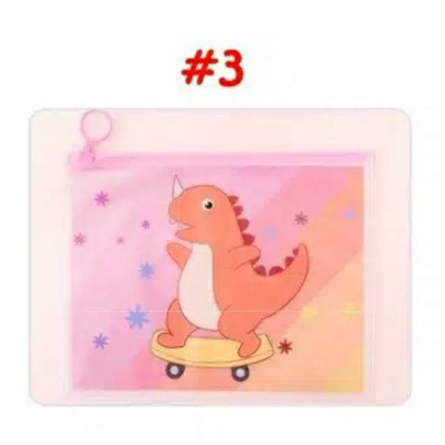 Zipper bag transparan dinosaurus