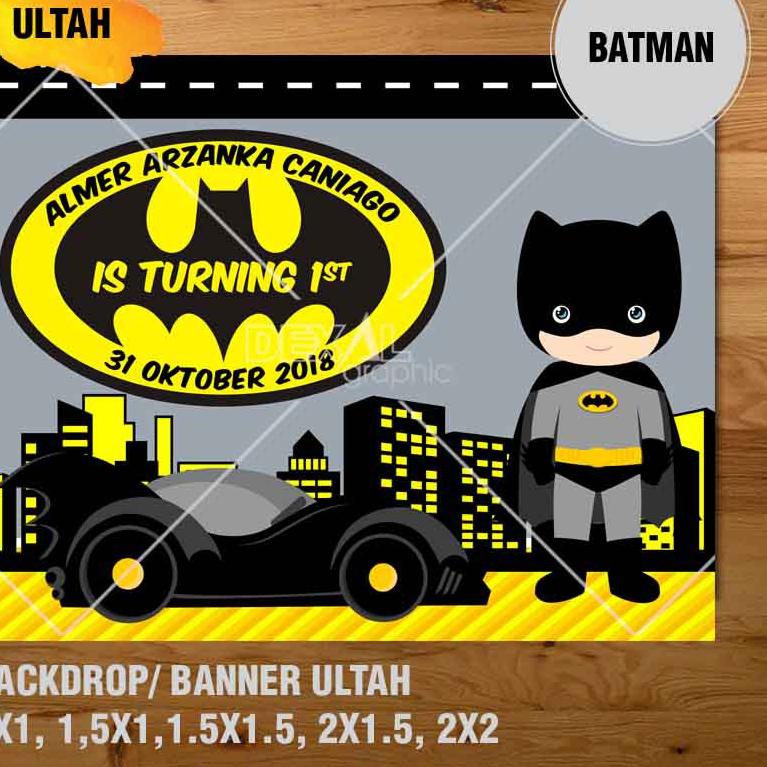 BATMAN BANNER/ BACKDROP/ SPANDUK ULANG TAHUN UL-TAH
