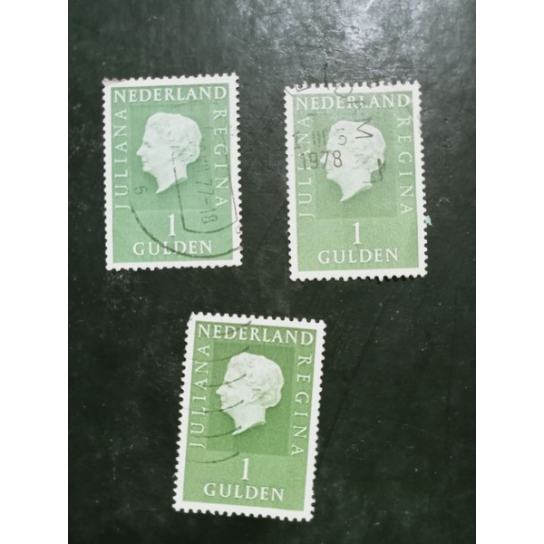 

3 pcs perangko Nederland Ratu Juliana Regina 1 Gulden