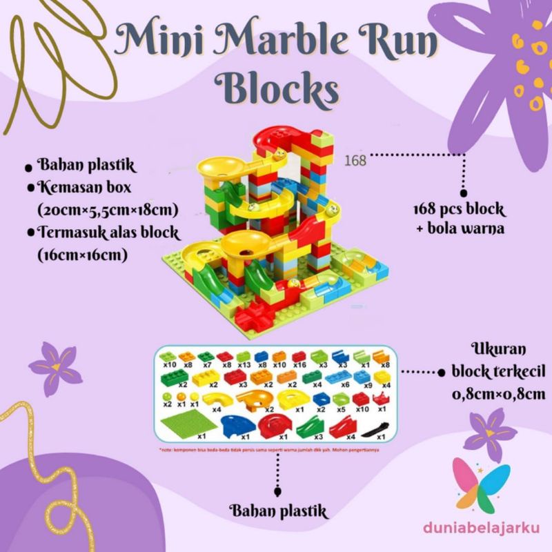 Mini Marble Run Blocks 168pcs