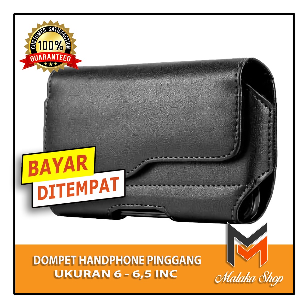 Sarung hp import pinggang kulit dompet handphone pria miring single slot 6 - 6,5 inc