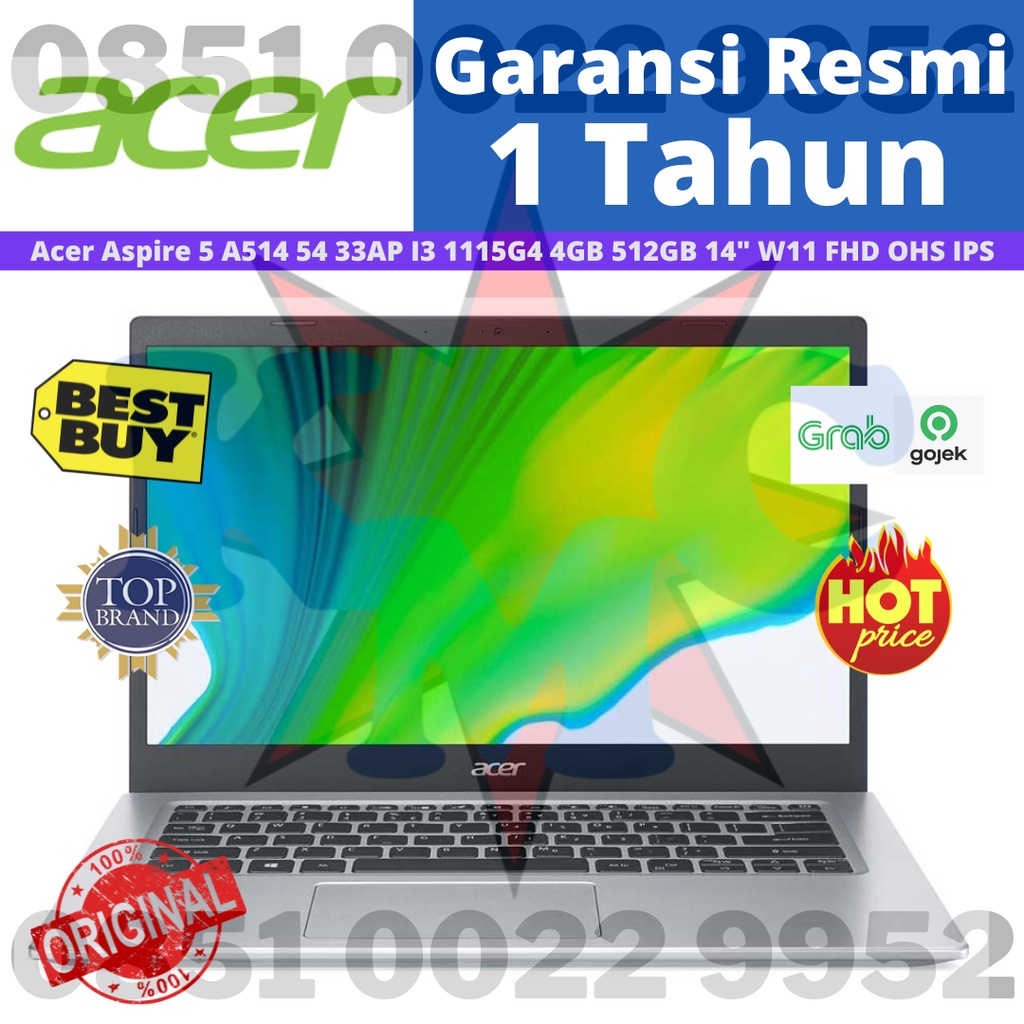 Acer Aspire 5 A514 54 33AP I3 1115G4 4GB 512GB 14" W11 FHD OHS IPS