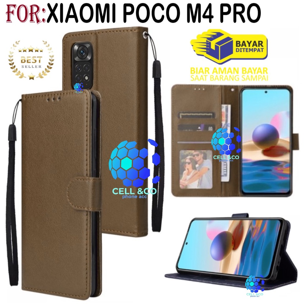 NEW XIAOMI POCO M4 PRO FLIP COVER CASE FLIP LEATHER WALLET PREMIUM FLIP CASE BUKA TUTUP KESING HP CASING FLIP CASE WALLET XIAOMI POCO M4 PRO