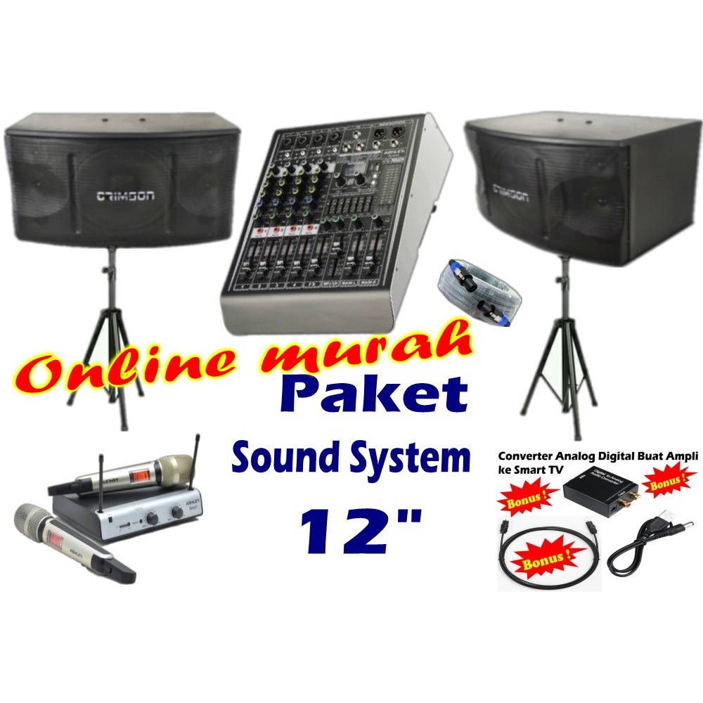 promo paket sound system karaoke 12'' ashley studio 4 original