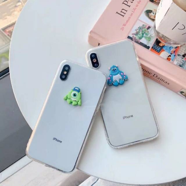 Little 3D Mike Sulley Monster Inc Cute Transparent SoftCase iPhone 6/6+/6s/6s+/7/7+/8/8+/X/Xs/Max/Xr