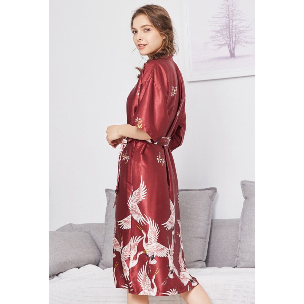 Baju Tidur Kimono Wedding Satin 02 Wanita Women Silk Korea Jepang Fashion Piyama Mewah Elegan