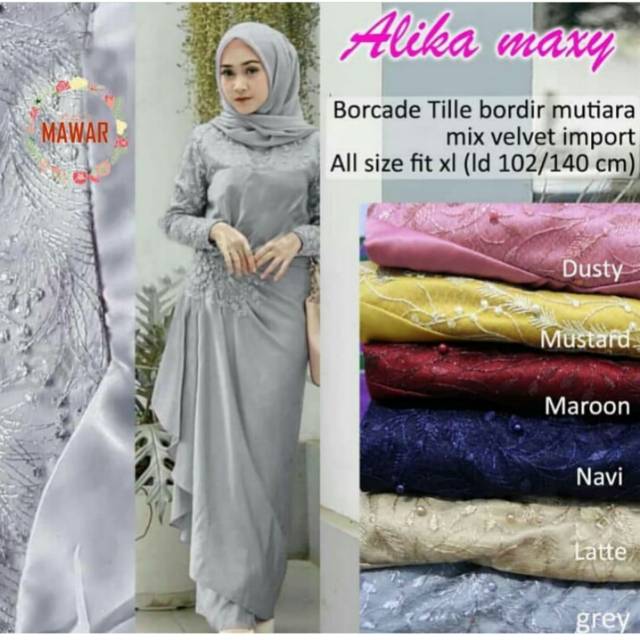 Setelan Kebaya Setelan Batik Baju Pesta Set Brokat Kebaya Pesta Brokat Gamis Alika Maxy Murah Ori