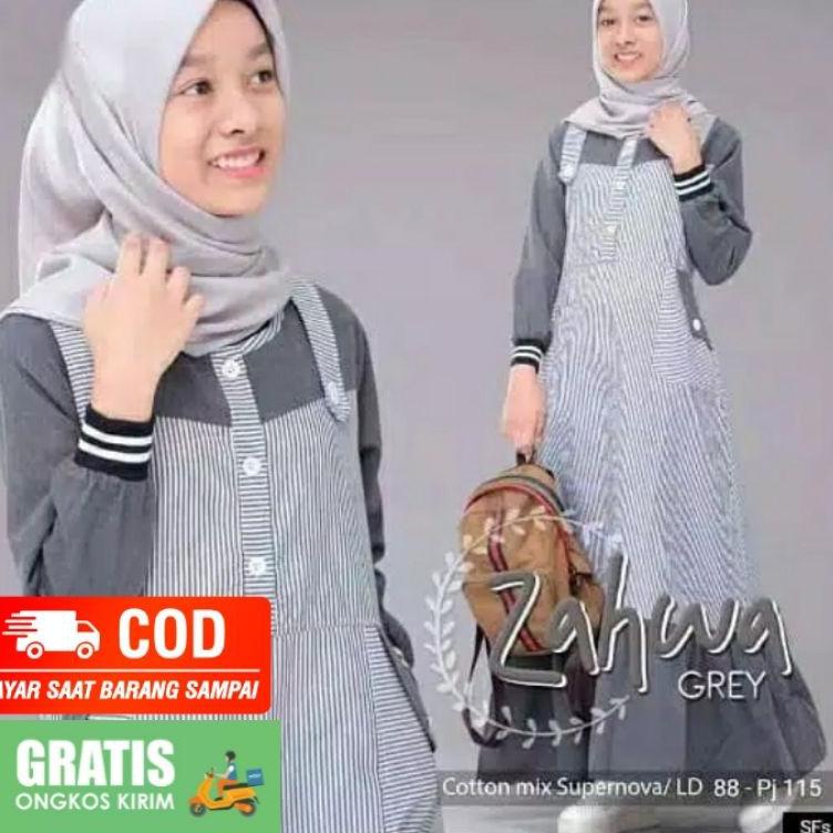 TS6 Baju gamis anak-anak remaja tanggung busana muslim wanita dress perempuan non hijab murah kekini