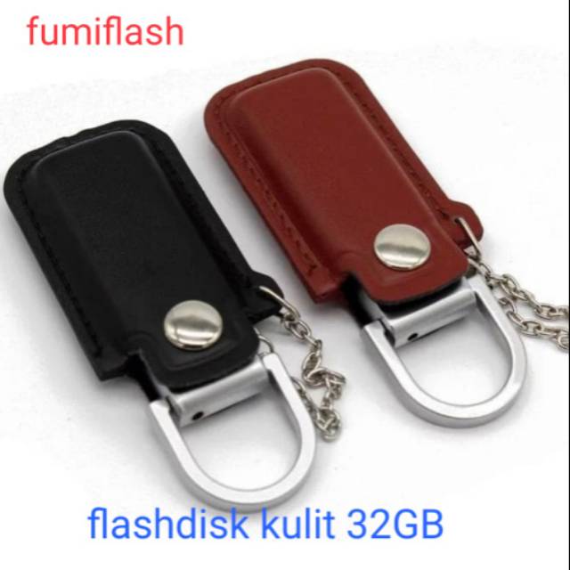 Flashdisk usb kulit metal sarung rantai 32gb