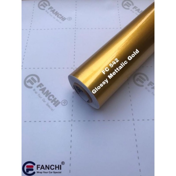 Sticker Fanchi FC542 Glossy Metallic Gold Metalik Candy Glossy Premium Wrap