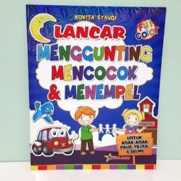 Buku Paud Lancar Menggunting Mencocok Menempel Menulis Garis dan Bentuk