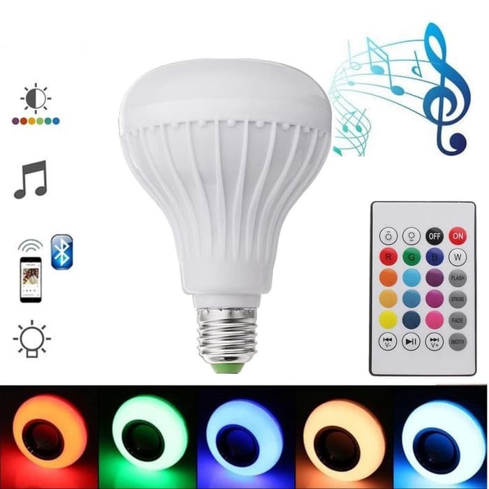 Terlaris!! Bohlam Speaker Musik Bluetooth 2 in 1 - Lampu Speaker LED - Warna Warni