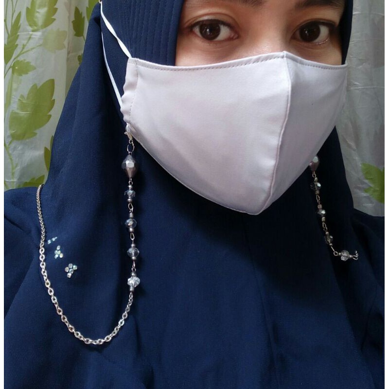 kalung masker / strap mask / tali masker / gantungan masker / kalung rantai juntai oval