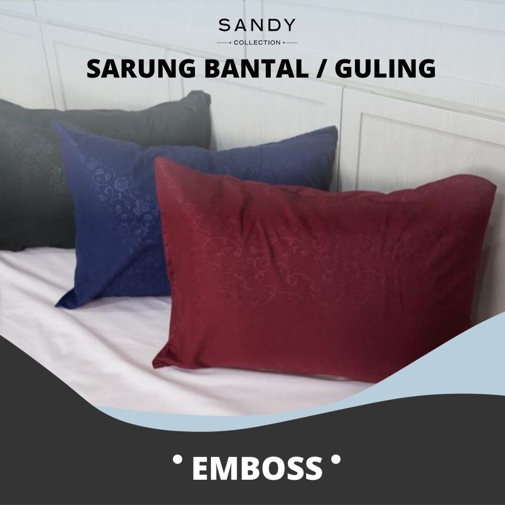 Sarung Bantal Polos Embos- Sarung Guling Polos Embos - Sarban 50 X 70cm - Sargul 40 X 100cm - Sandy Collection