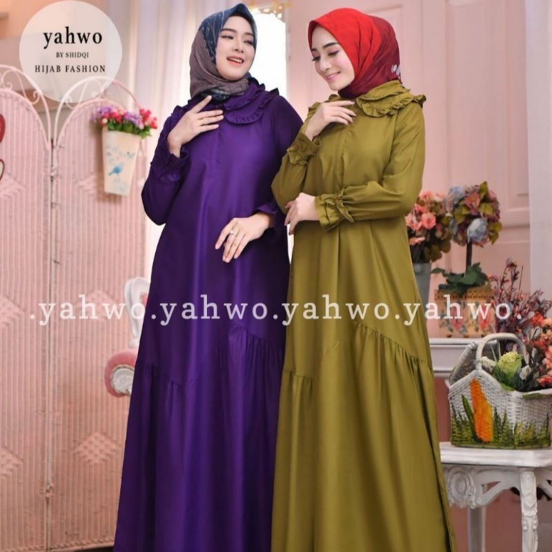 DRESS LEBARAN TERBARU/GAMIS YAHWO BY SHIDQI ORI/BAJU GAMIS WANITA BEST SELLER/GAMIS POPULER/DRESS KA