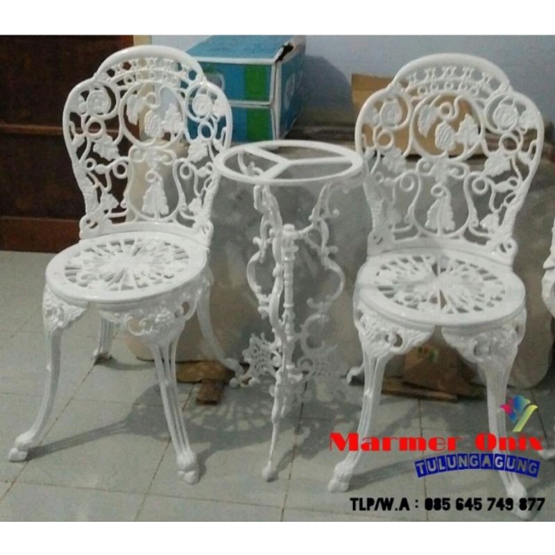 Kursi besi cat putih Terlaris