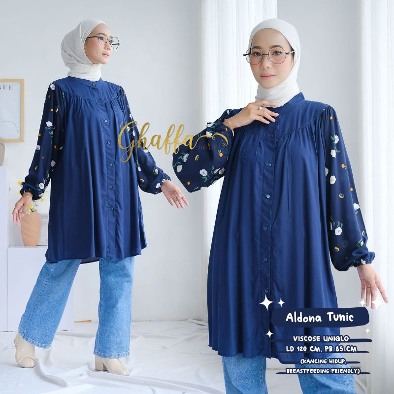 ALDONA TUNIC BY GHAFFA THE LABEL (TUNIK MOTIF) Tunik wanita rekomended