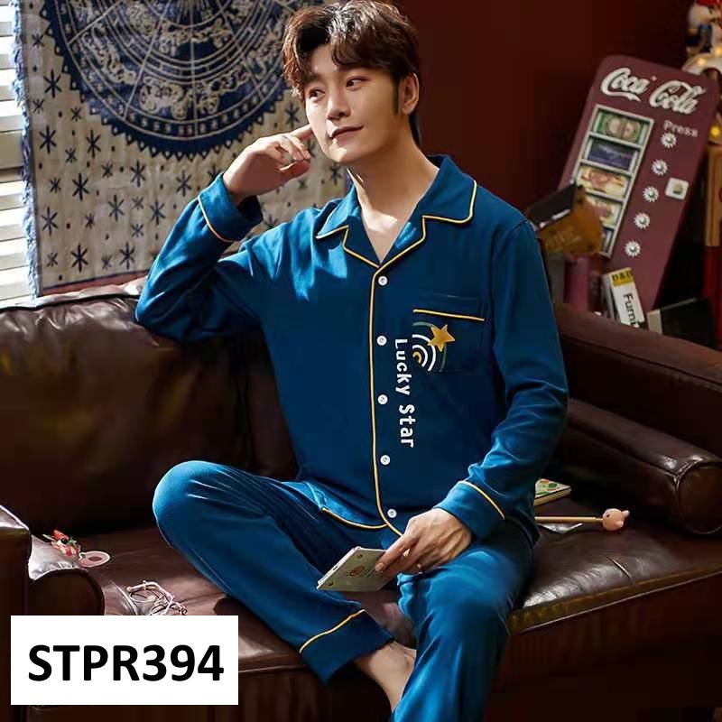 Piyama Pria Baju Tidur Pria Salur Bird Blue - STPR298