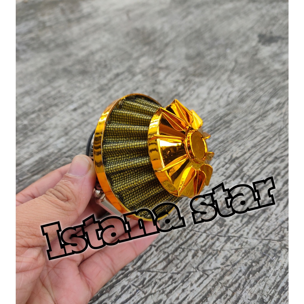 PROMO TERMURAH FILTER JAMUR MINI FILTER UDARA VARIASI MODEL MAHKOTA FILTER UDARA SARINGAN UDARA MOTOR UNIVERSAL EMAS