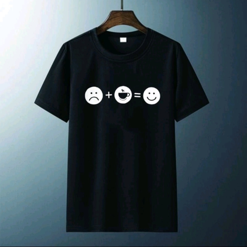 FC - KAOS OVERSIZE EMOTICON KOPI SMILE /KAOS TERBARU KEREN/KAOS MURAH/KAOS KONVEKSI T-SHIRT