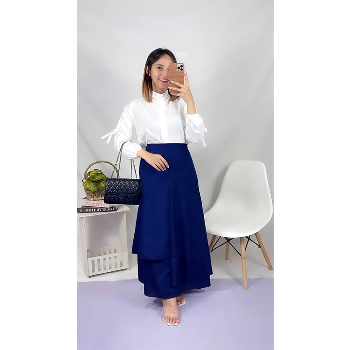 Tq88indonesia Fashion Rok Maxi Terbaru /  MONALICA ROK SKIRT / Bawahan Wanita / Rok Panjang / Outfit Kekinian / Ootd