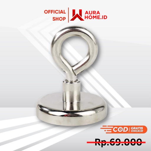 Strong Neodymium Magnet Model Bulat 48mm 50-100KG / Magnet Neodymium Super Kuat Besar Bulat Lubang H