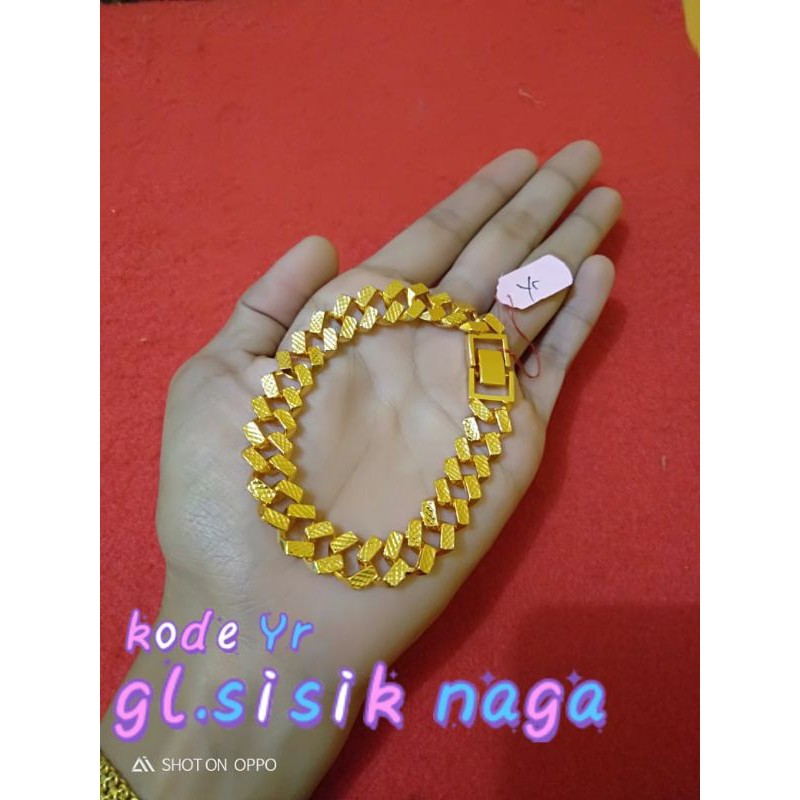 gelang sisik naga lapis emas import awet pakai harian