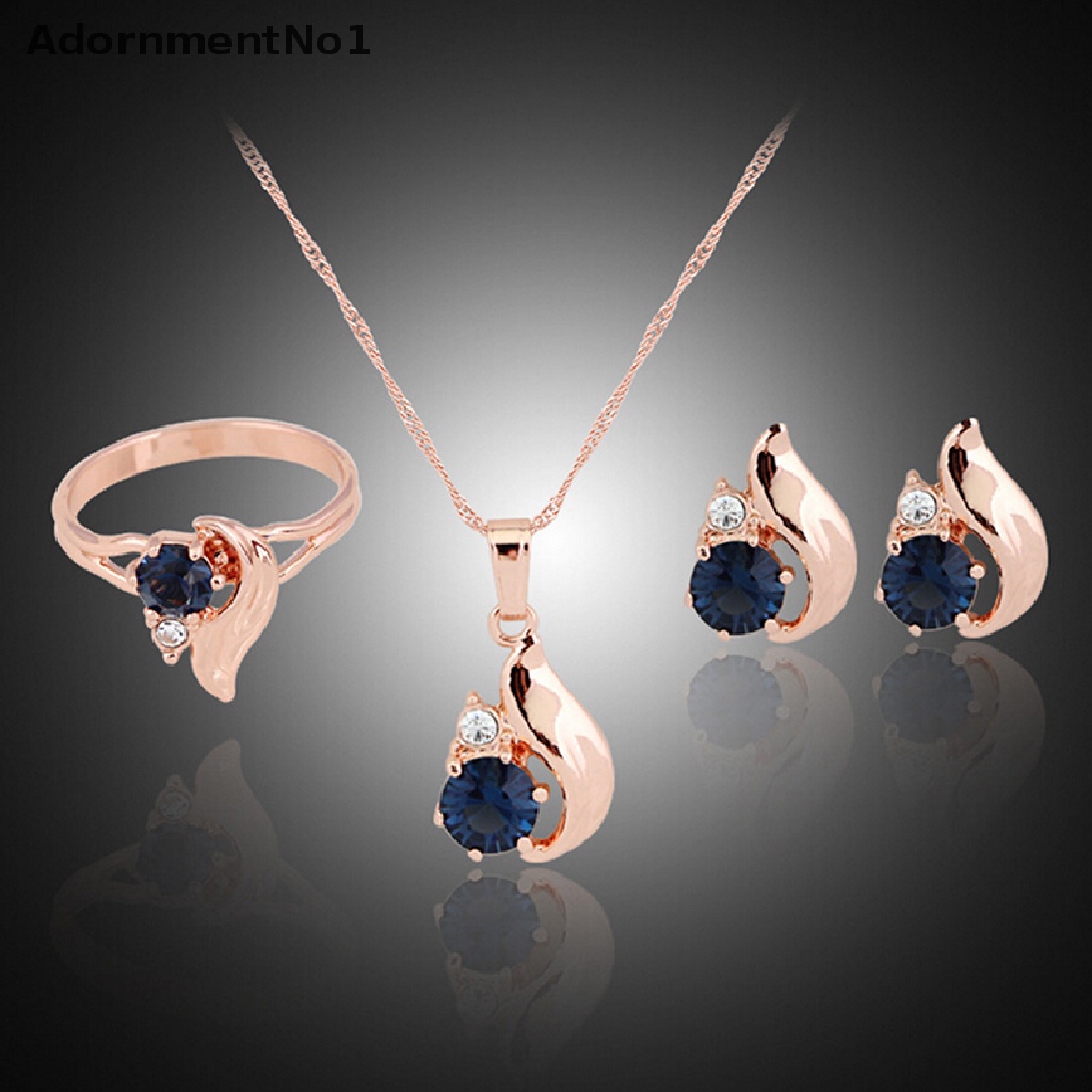 (AdornmentNo1) Set Kalung + Anting + Cincin Lapis Emas Untuk Wanita