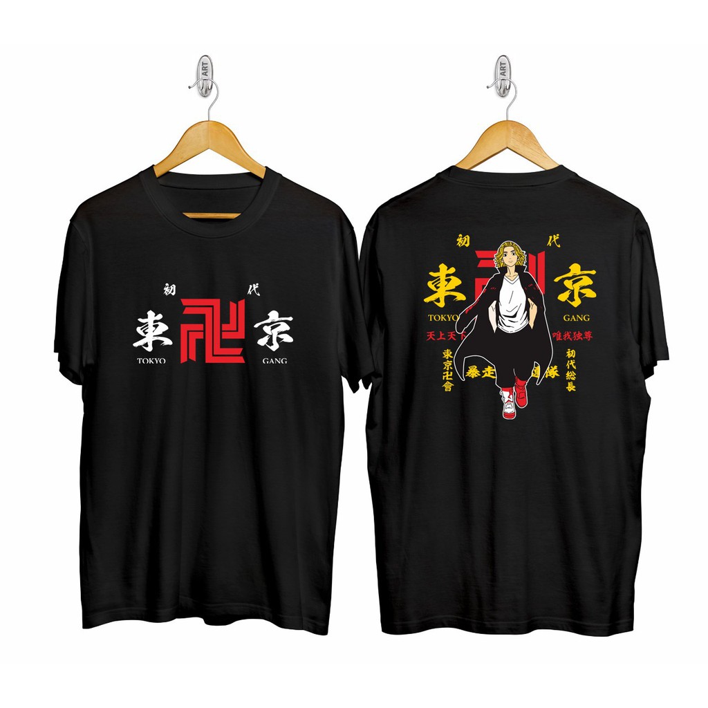 Kaos murah Kaos distro murah baju  distro pria t-shirt murah combed30s TOKYO GANG HITAM