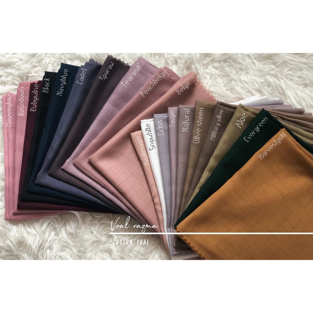[BAHAN SAJA] VOAL NAZMA / CENDANI VOILE / SAHARA VOILE  / HIJAB SEGI EMPAT