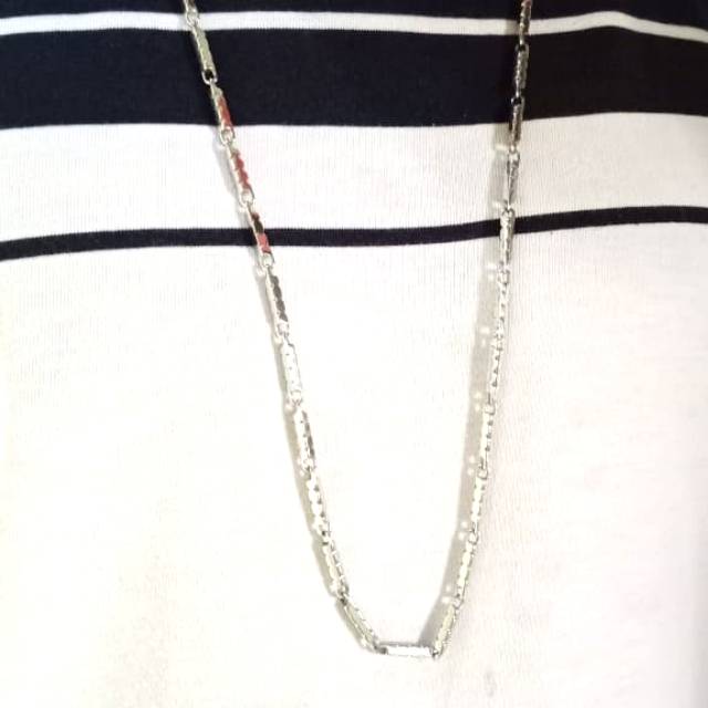 Kalung pria silver titanium 75cm