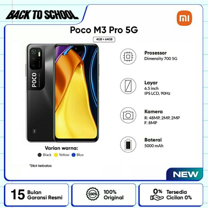 Xiaomi Poco M3 Pro 5G Ram 4/64Gb Garansi Resmi