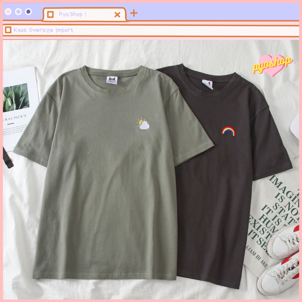 Oversize Tee Tshirt Kaos Import Longgar Motif CUACA BARU