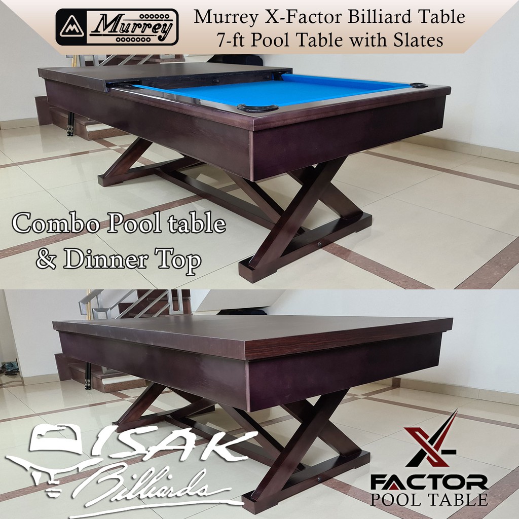 Murrey X Factor 7 Ft Combo 2 In 1 Pool Dinnertable Batu Slate Meja Billiard 7 Feet Biliar Asli Shopee Indonesia