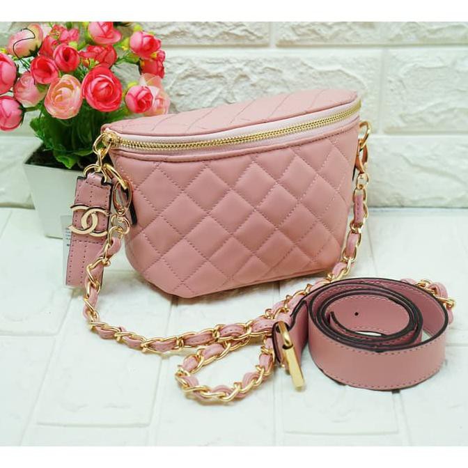 Tas Wanita Convertible Waist Bag Chanel Sintetis Leather Mini Branded