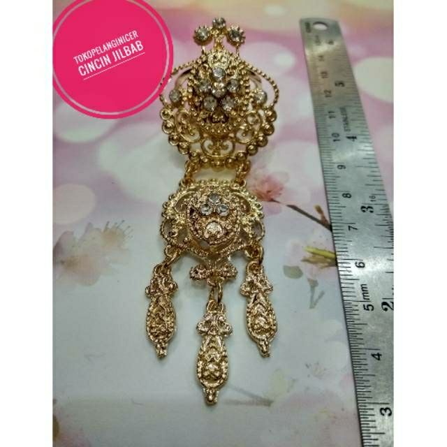 Aksesoris Cincin Jilbab /Ring Bros Hijab / Peniti Kait Model Cincin Kerudung Motif Etnik