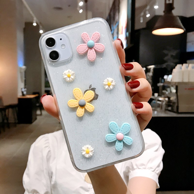 3D Flower Soft Clear Case OPPO A57 A39 A3S Realme C1 X XT F1S F5 Youth K3 K5 A91 Reno 3 A31 A5 A9 2020 F11 F9 Pro Reno 2F A83 A52 A92 Realme 5 6 Pro 5S 5i C3 C11