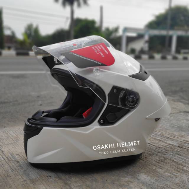 Jual Helm Full Face KYT TT Course White TTC Solid Flat Visor Clear Busa