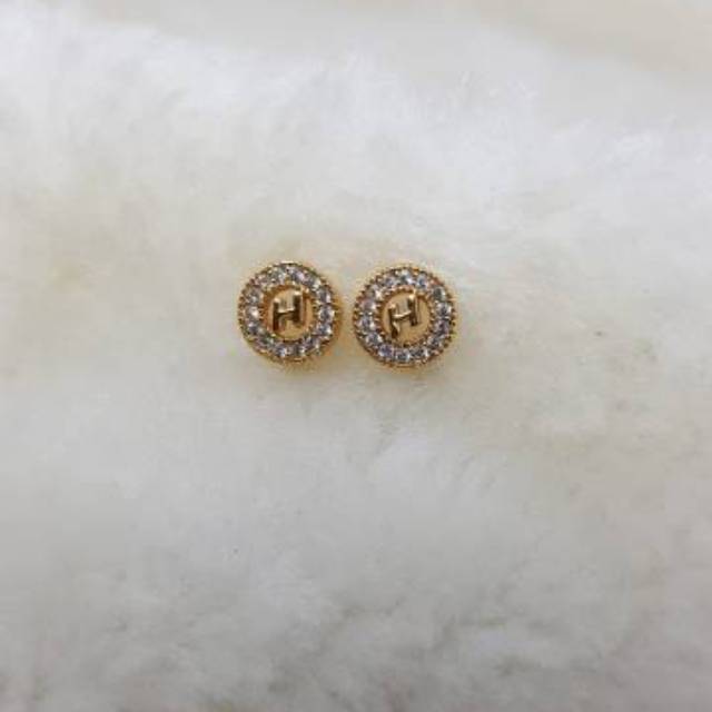 Fifi Fashion Anting Giwang Gold Diamond Xuping Titanium Antikarat Antialergi