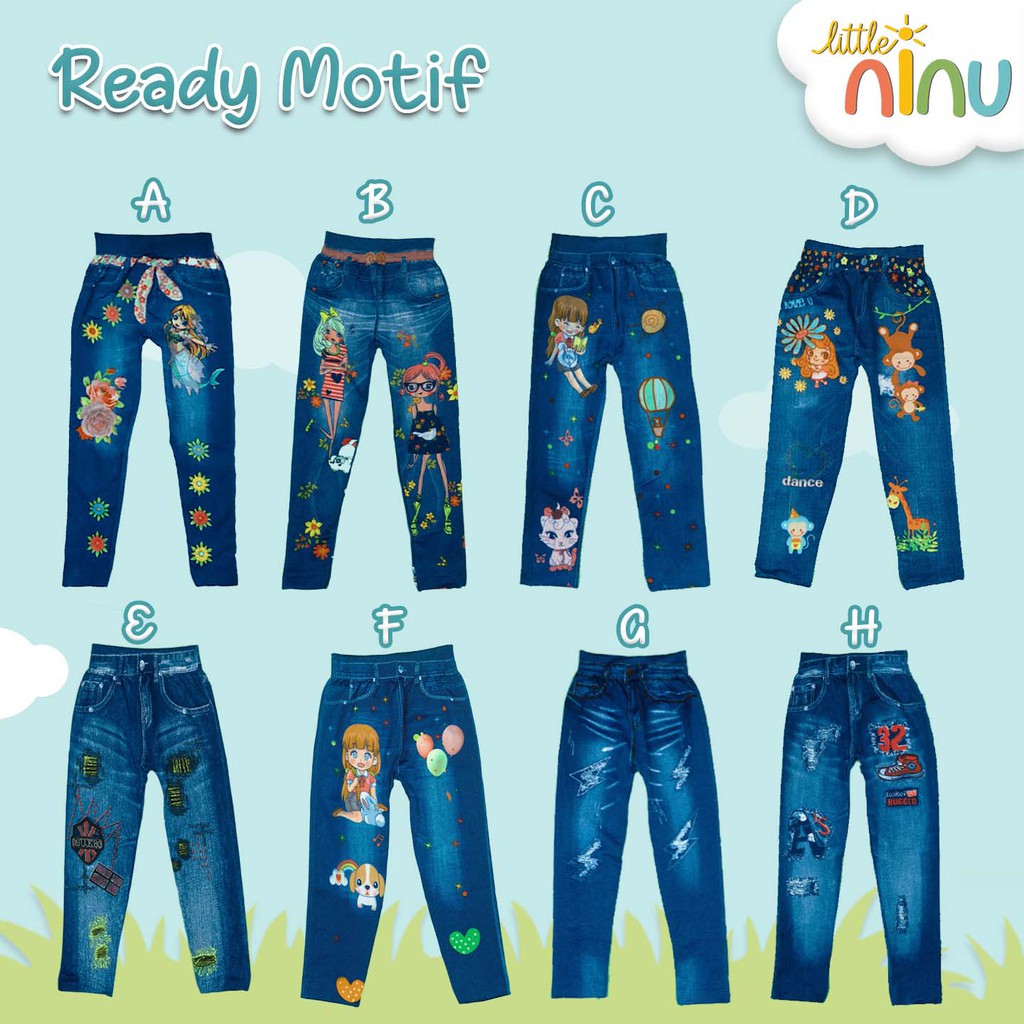 Legging Anak Motif Jeans Little Ninu