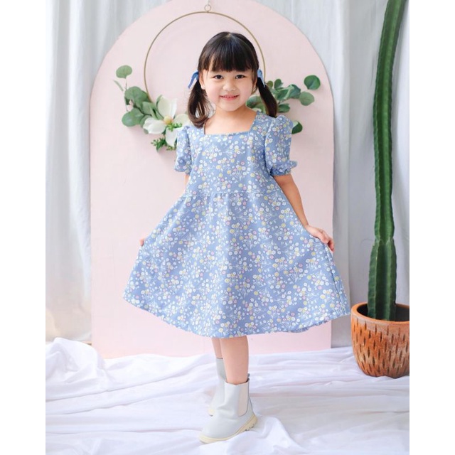 Maudy dress anak perempuan bahan shakila allsize 2-5th