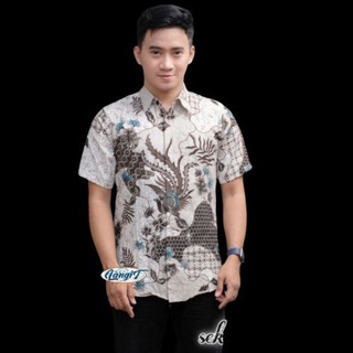 kemeja batik pria lengan pendek baju batik pria batik kantor seragam kerja ukuran reguler m.l.xl